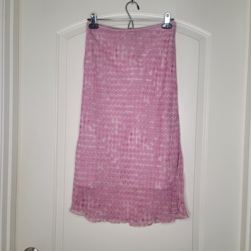 Y2k 90sfashion Wrapper Pink Printed Lightweight Midi Skirt Bubble Print
